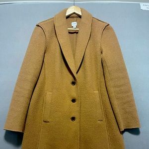 Jcrew Wool Blend Pea Coat — M — Caramel